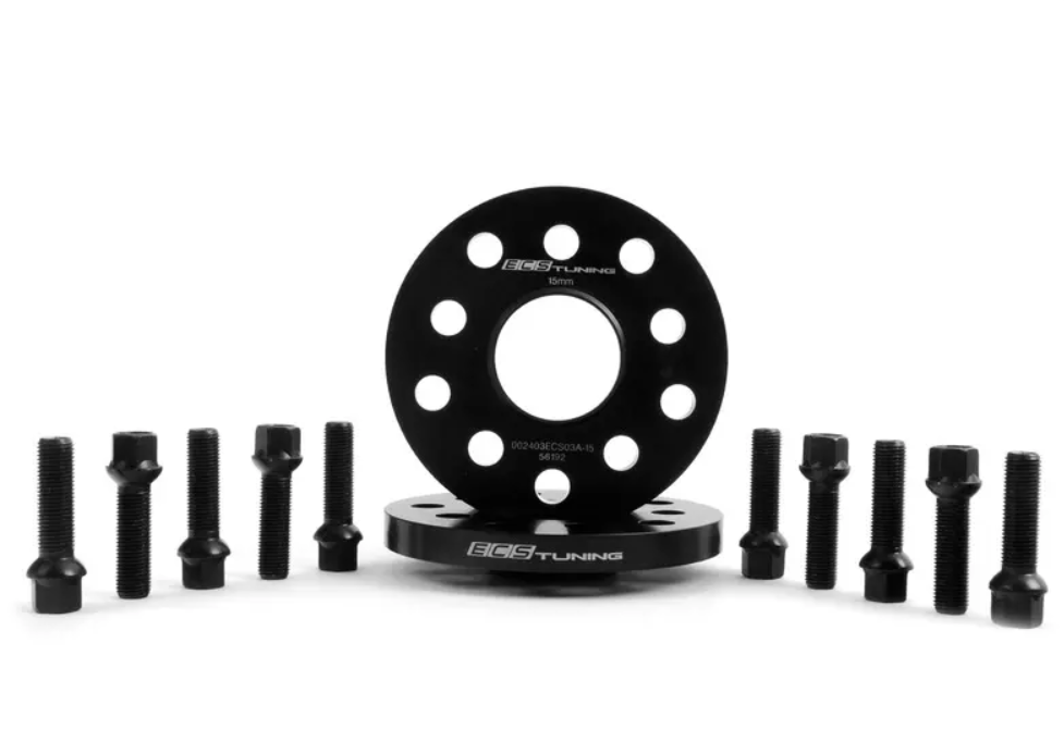 ECS Wheel Spacer & Bolt Kit - 15mm With Black Ball Seat Bolts ES2748193