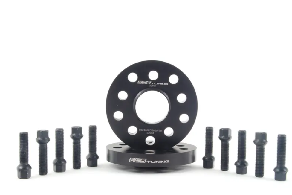ECS Wheel Spacer & Bolt Kit - 20mm With Black Ball Seat Bolts ES2748197
